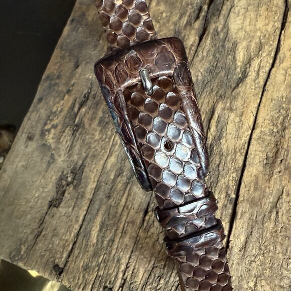 Claudio Orciani Beautiful Brown Real Python Snake Belt Made In Italy 80-37”Mint. - Picture 11 of 11